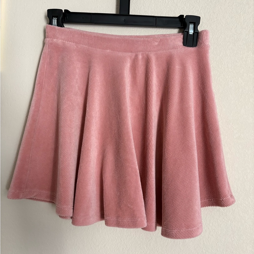 Pink Corduroy Skater Skirt